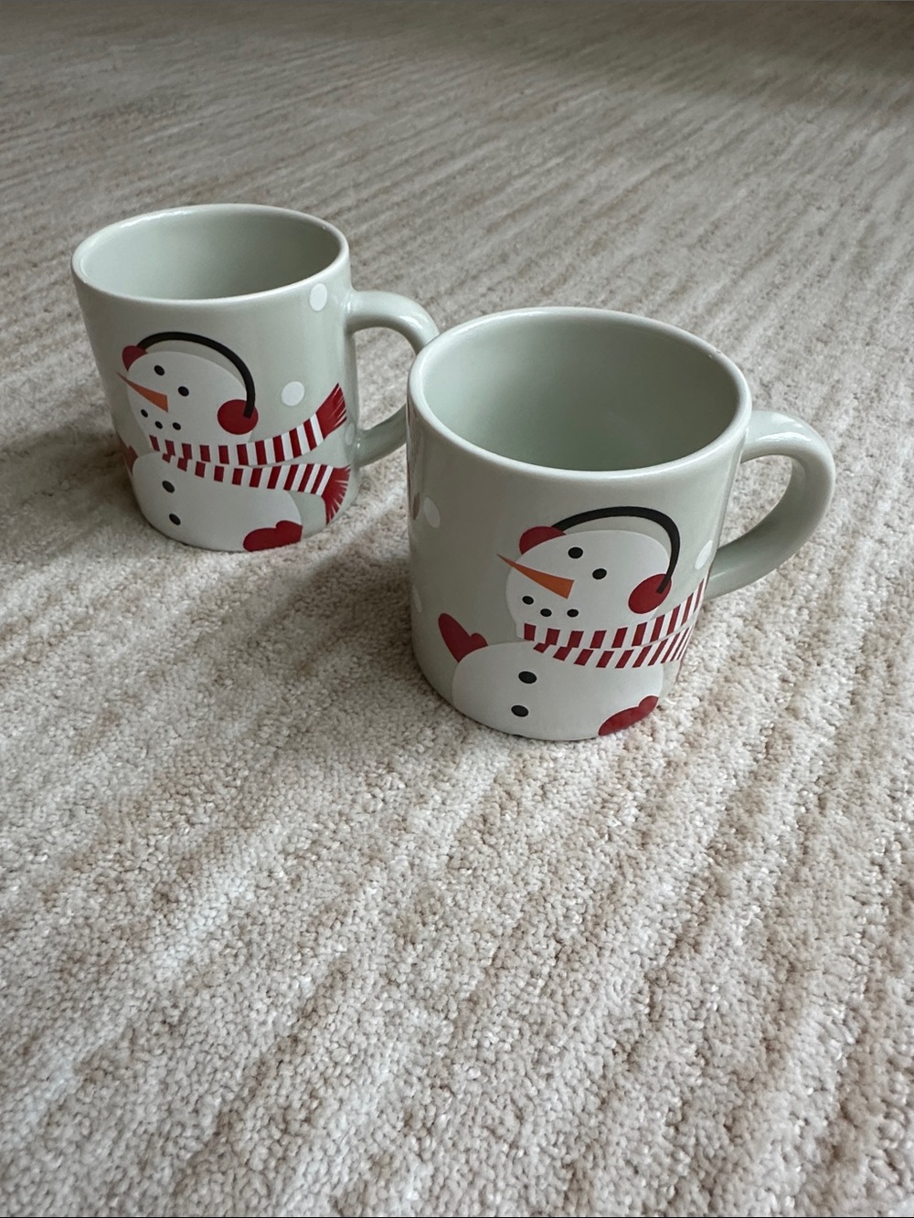 2 Crate & Barrel-Joan Anderson Childs Mug Winter Pine Tree Snowman Holiday